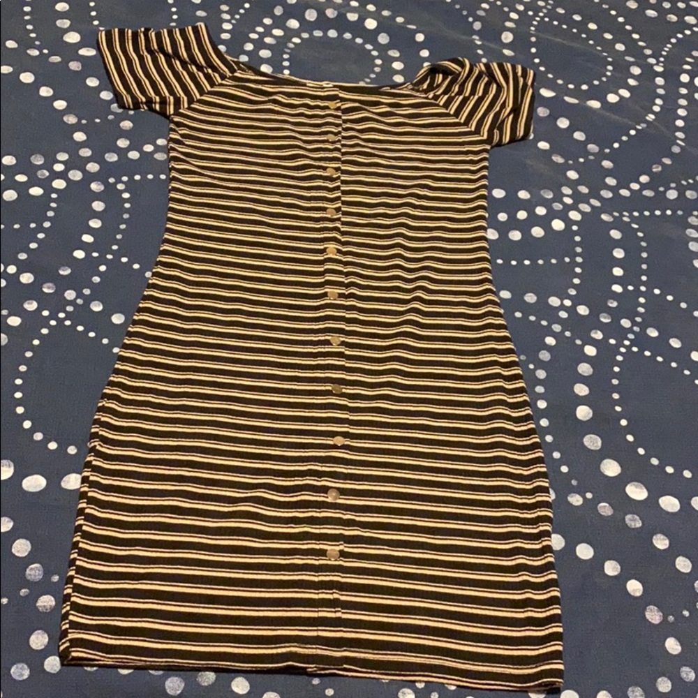Tan and black dress